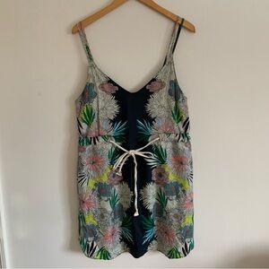 Corey Lynn Calter Anthropologie Floral Botanical Print Tank Sun Dress, Blue, M